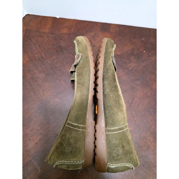Timberland Women's Green Suede Slip-On Loafers Studded Strap Accents Size 8.5 - Picture 8 of 11